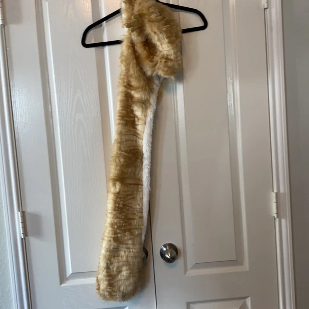 Claire’s Reindeer Faux Fur Beanie Scarf with hand Pockets